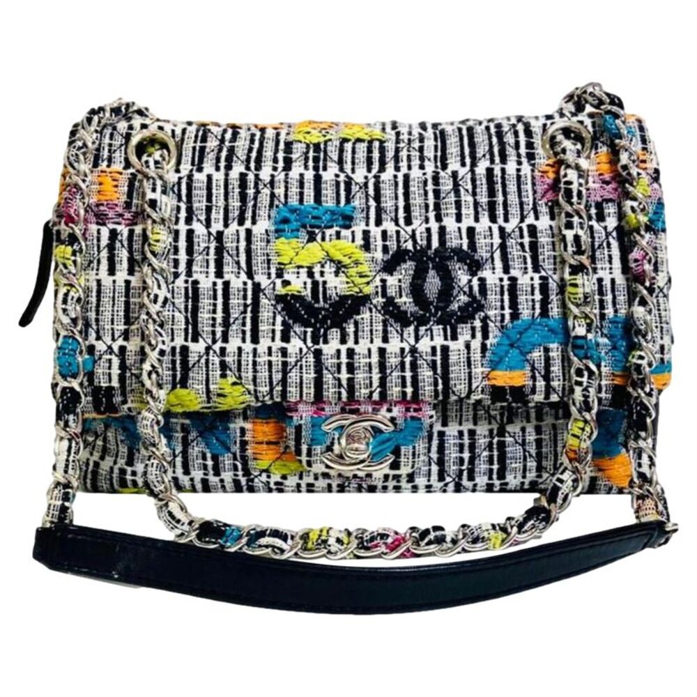 Chanel No5 & 'CC' Logo Fantasy Tweed Leather Bag